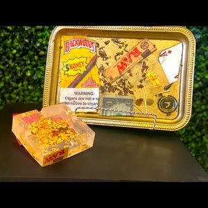 Custom rolling tray and ashtray